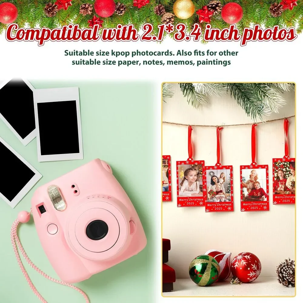 Vercraft 24 Pcs Merry Xmas Photo Frame Ornaments Acrylic 2 x 3 Picture Frame